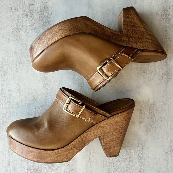 SCHUTZ Shoes - Schutz Nikyta Platform Clogs Chunky Buckle Slip-On Statement MSRP $158